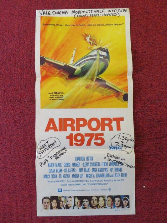 AIRPORT 1975 FOLDED AUSTRALIAN DAYBILL POSTER CHARLTON HESTON KAREN BLACK 1974