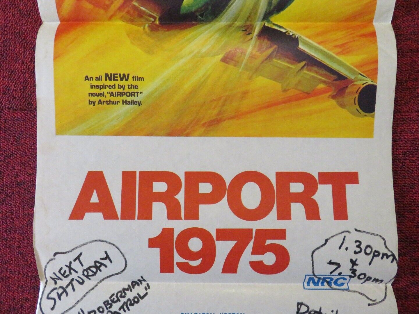 AIRPORT 1975 FOLDED AUSTRALIAN DAYBILL POSTER CHARLTON HESTON KAREN BLACK 1974