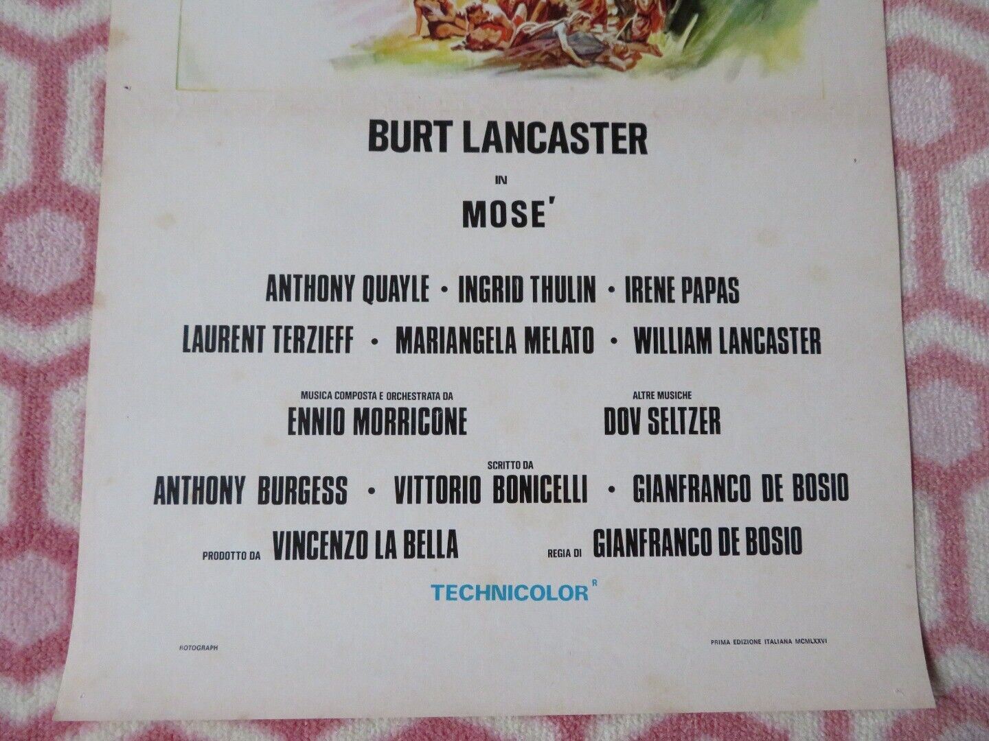 MOSE' / Moses the Lawgiver ITALIAN LOCANDINA (27.5"x12.5") POSTER 1974 - Rendezvous Cinema