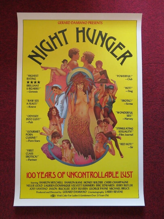 NIGHT HUNGER ADULT US ONE SHEET ROLLED POSTER (25" X 38") GERARD DAMIANO 1983