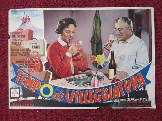 TEMPO DI VILLEGGIATURA / TIME OF VACATION - B ITALIAN FOTOBUSTA POSTER 1956