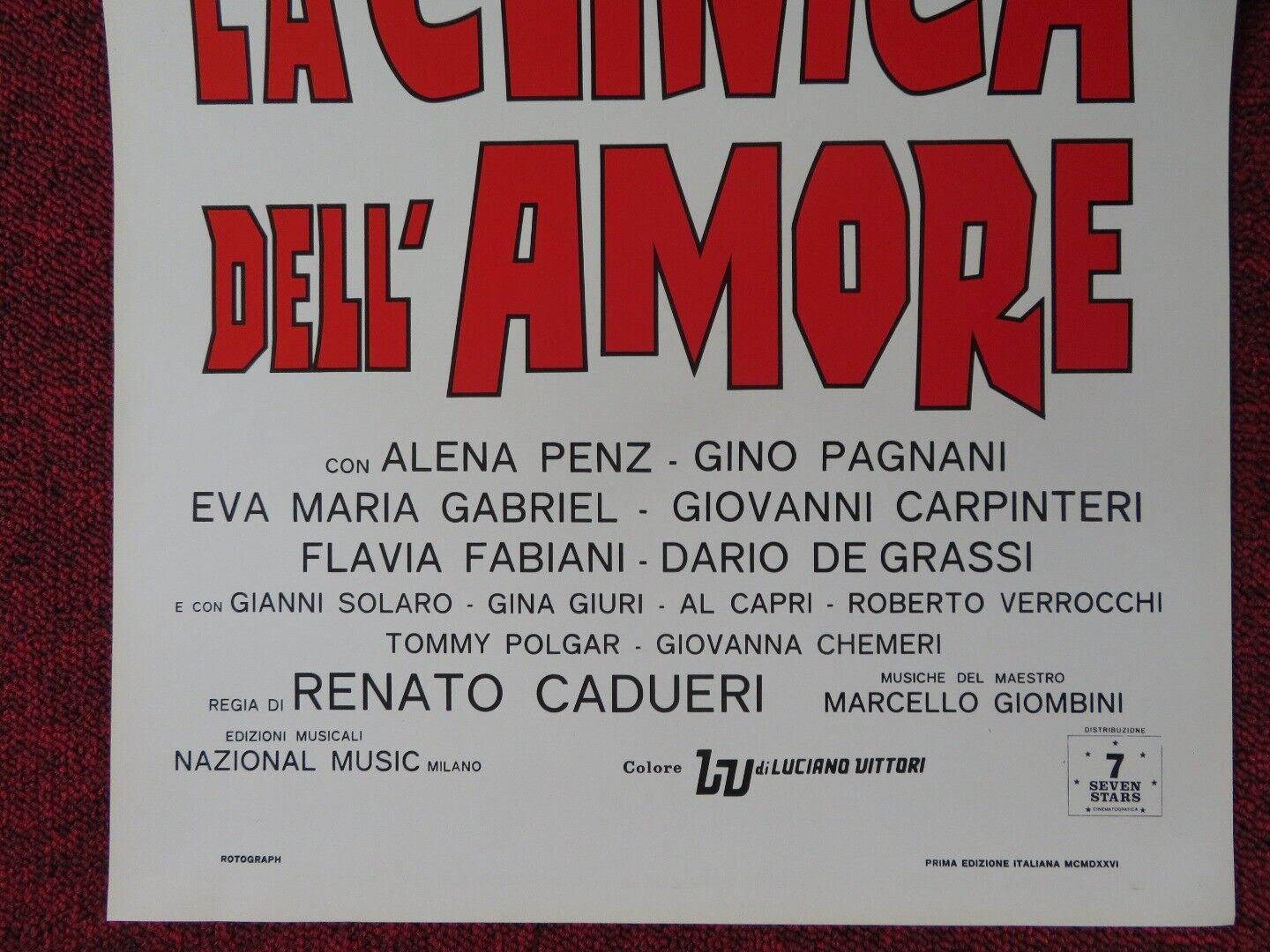 LA CLINICA DELL'AMORE ITALIAN LOCANDINA (27.5"x12") POSTER MARIO COLLI 1976