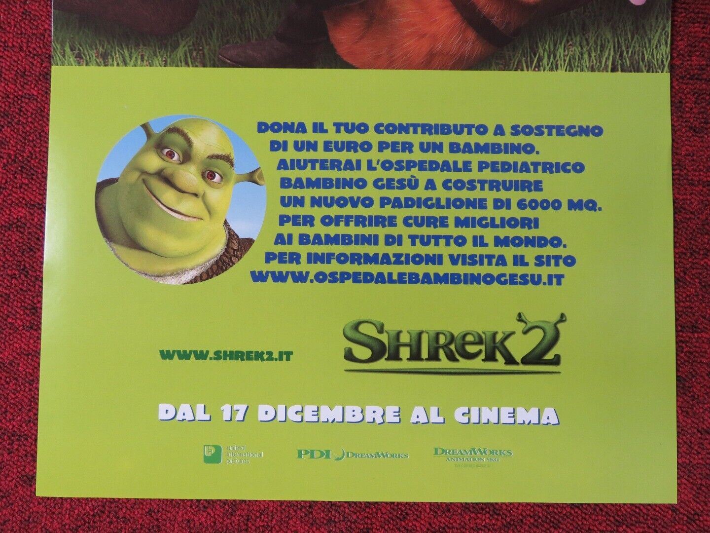 SHREK 2 ITALIAN LOCANDINA (27"x13") POSTER MIKE MYERS EDDIE MURPHY 2004 - Rendezvous Cinema