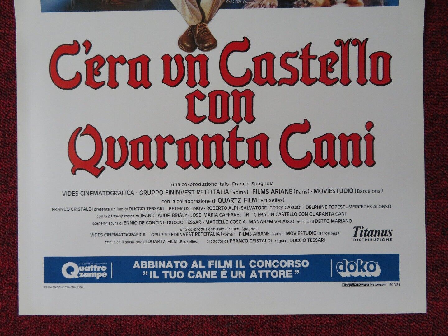 CERA UN CASTELLO CON QUARANTA CANI ITALIAN LOCANDINA (27.5"x13") POSTER 1990 - Rendezvous Cinema