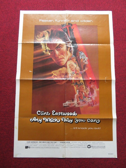 ANY WHICH WAY YOU CAN FOLDED US ONE SHEET POSTER CLINT EASTWOOD SONDRA LOCKE '80