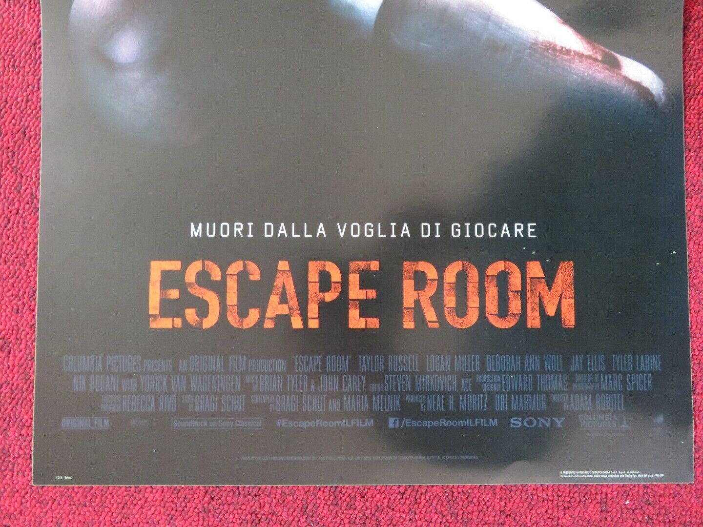 ESCAPE ROOM ITALIAN LOCANDINA (26.5"x12.5") POSTER TAYLOR RUSSELL 2019 - Rendezvous Cinema