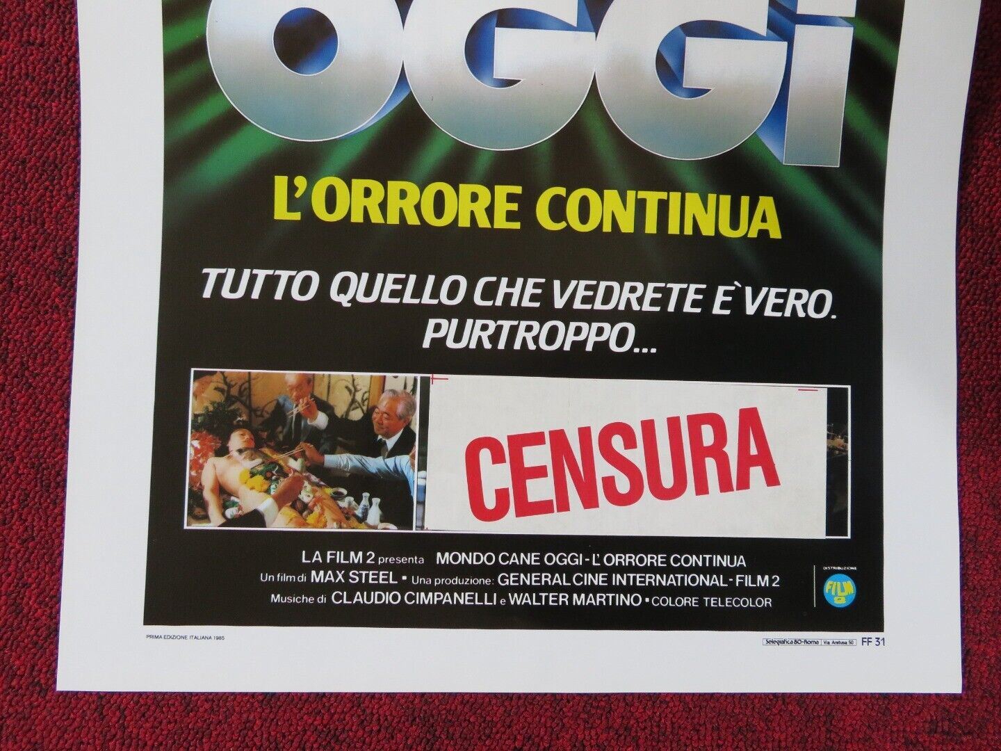 MONDO CANE OGGI / Savage World Today ITALIAN LOCANDINA (27.5"x13") POSTER 1985 - Rendezvous Cinema