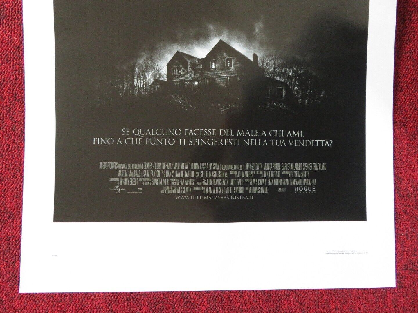 THE LAST HOUSE ON THE LEFT ITALIAN LOCANDINA (27.5"x13") POSTER G DILLAHU 2009 - Rendezvous Cinema