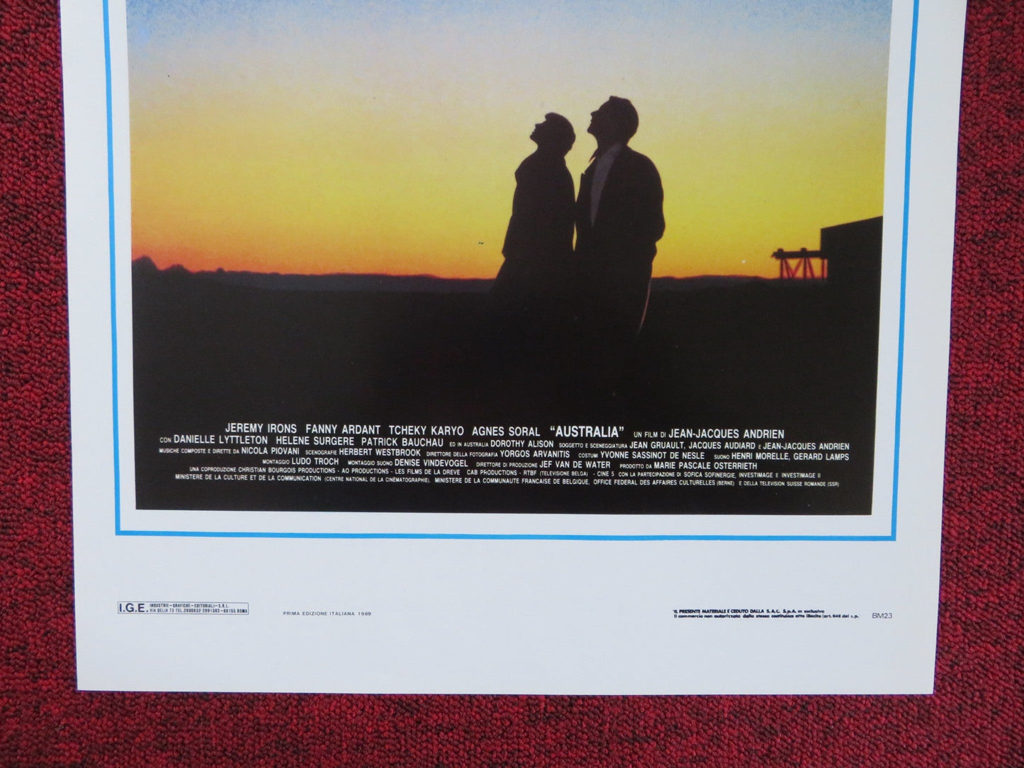 AUSTRALIA ITALIAN LOCANDINA POSTER JEREMY IRONS FANNY ARDANT 1989 Rendezvous Cinema Movie posters