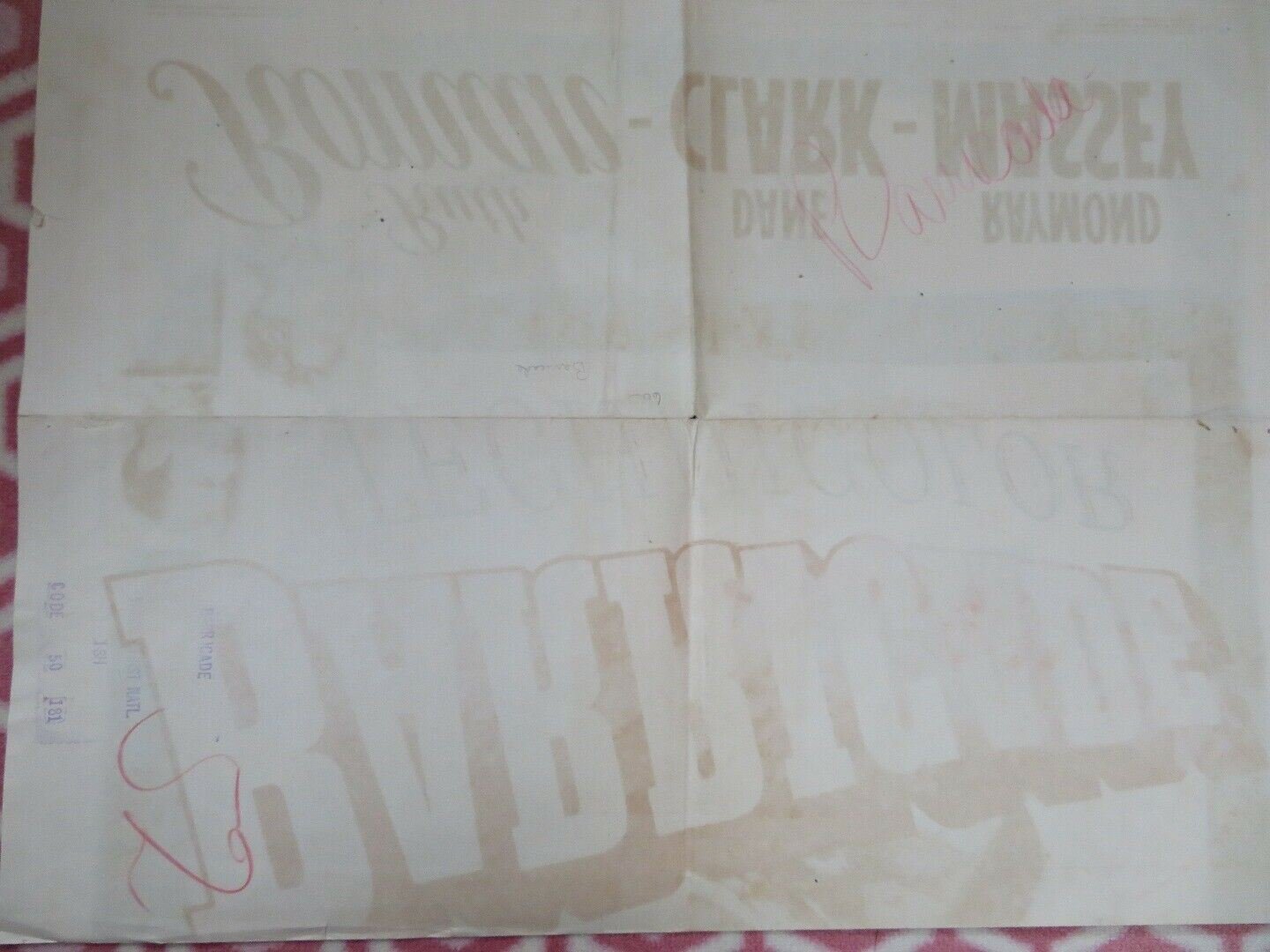 BARRICADE FOLDED US ONE SHEET POSTER RUTH ROMAN DANE CLARK 1950 Movie posters