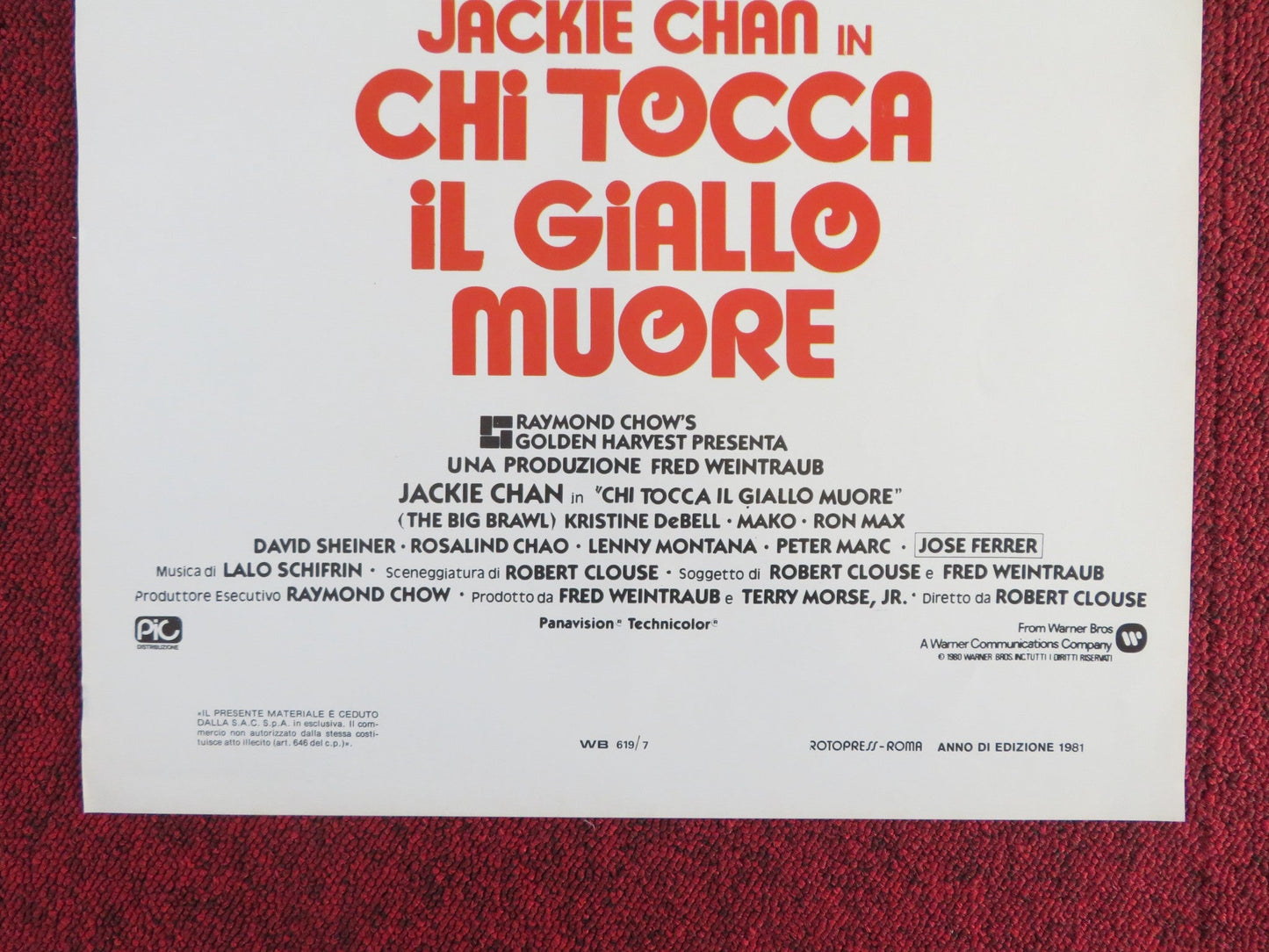 BATTLE CREEK BRAWL ITALIAN LOCANDINA POSTER JACKIE CHAN JOSE FERRER 1981 Rendezvous Cinema Movie posters