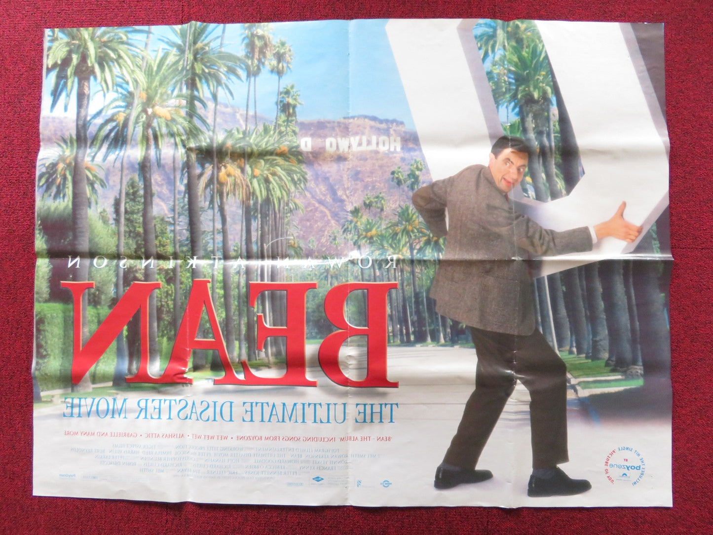 BEAN UK QUAD POSTER FOLDED ROWAN ATKINSON PETER MACNICOL 1997 Rendezvous Cinema Movie posters