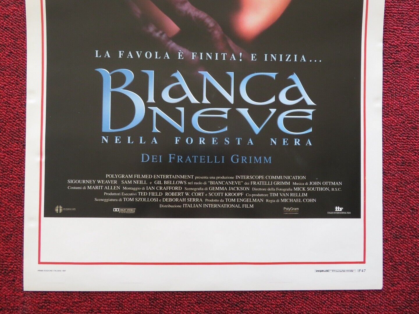 BIANCA NEVE NELLA FORESTA NERA ITALIAN LOCANDINA (27.5"x13") POSTER 1997 Movie posters