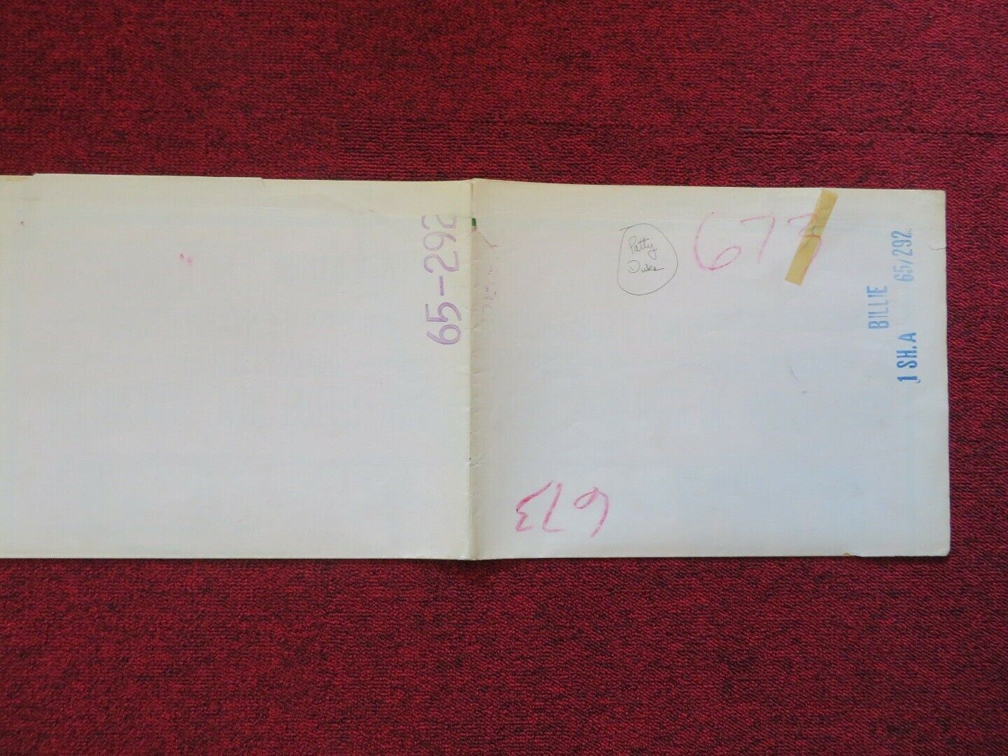 BILLIE FOLDED US ONE SHEET POSTER JIM BACKUS JANE GREER 1965 Movie posters