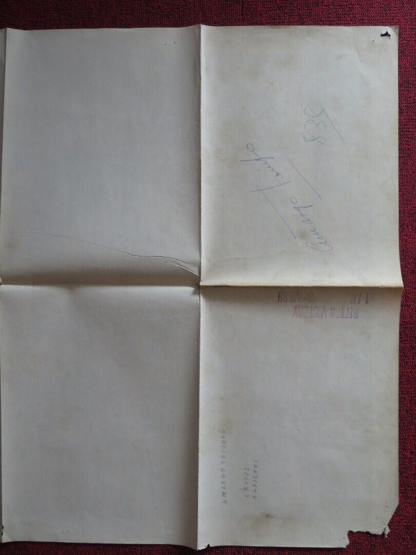 BITTER VICTORY SPANISH ONE SHEET FOLDED POSTER RICHARD BURTON CURD JURGENS 1957 - Rendezvous Cinema