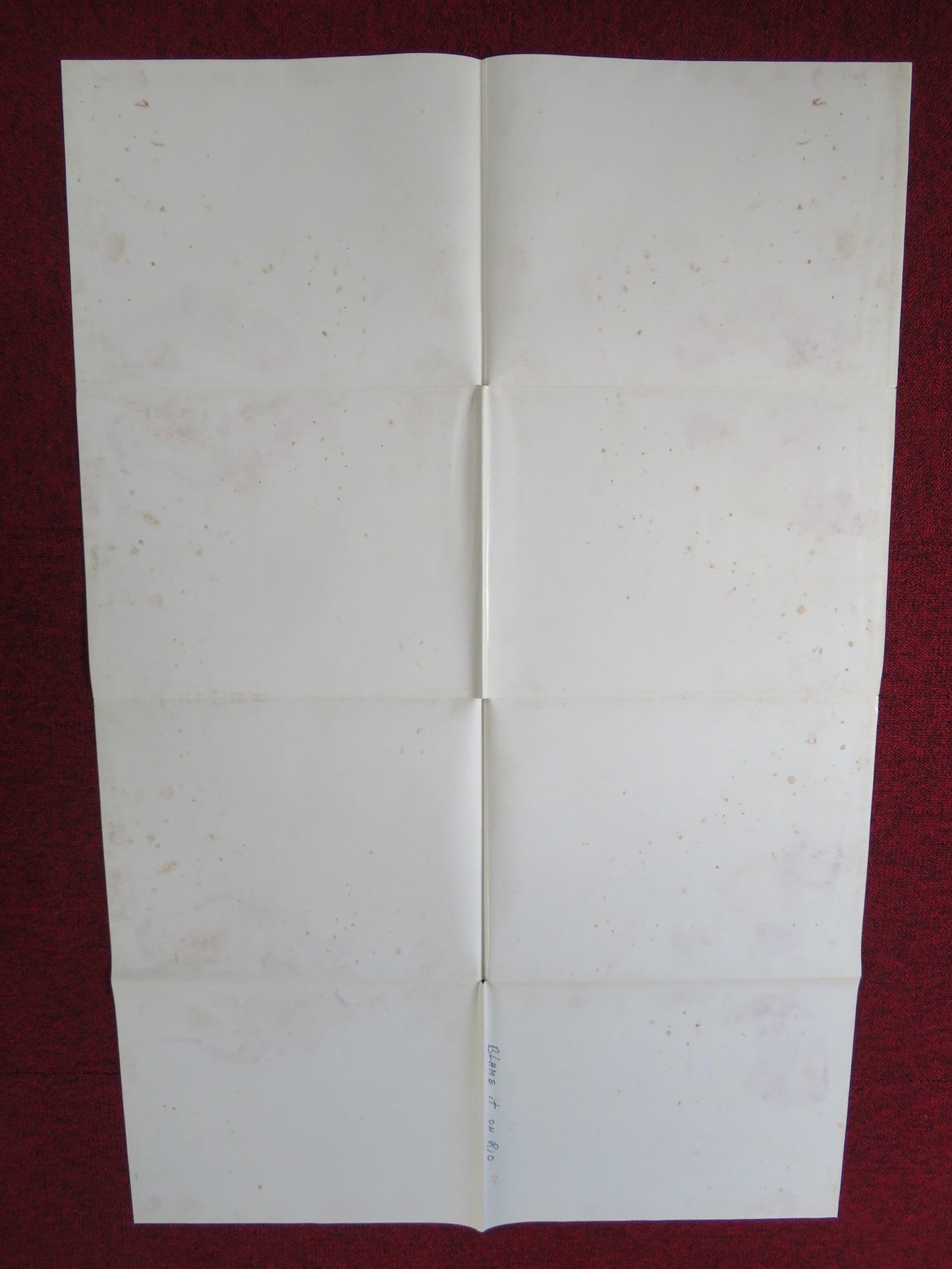 BLAME IT ON RIO FOLDED US ONE SHEET POSTER MICHAEL CAINE JOSEPH BOLOGNA 1984 Rendezvous Cinema Movie posters