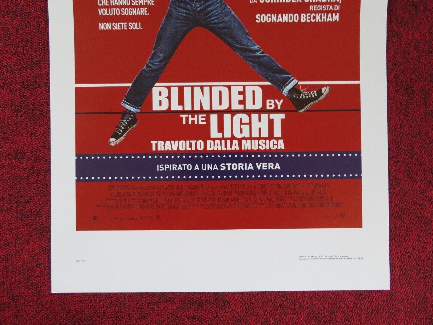 BLINDED BY THE LIGHT ITALIAN LOCANDINA (27.5"x13") POSTER V KALRA '19 Rendezvous Cinema Movie posters