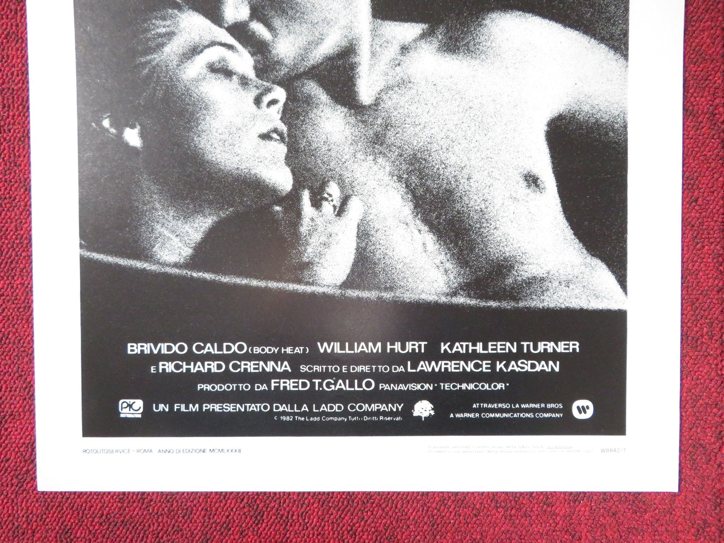 BODY HEAT ITALIAN LOCANDINA POSTER WILLIAM HURT KATHLEEN TURNER 1982 Rendezvous Cinema Movie posters