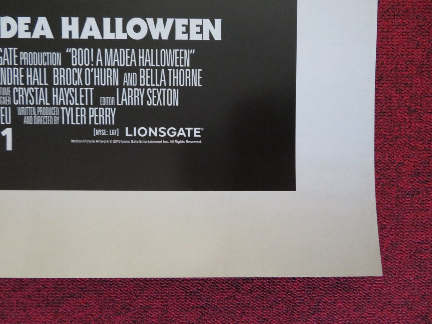 BOO! A MADEA HALLOWEEN US ONE SHEET ROLLED POSTER TYLER PERRY 2016 Rendezvous Cinema Movie posters