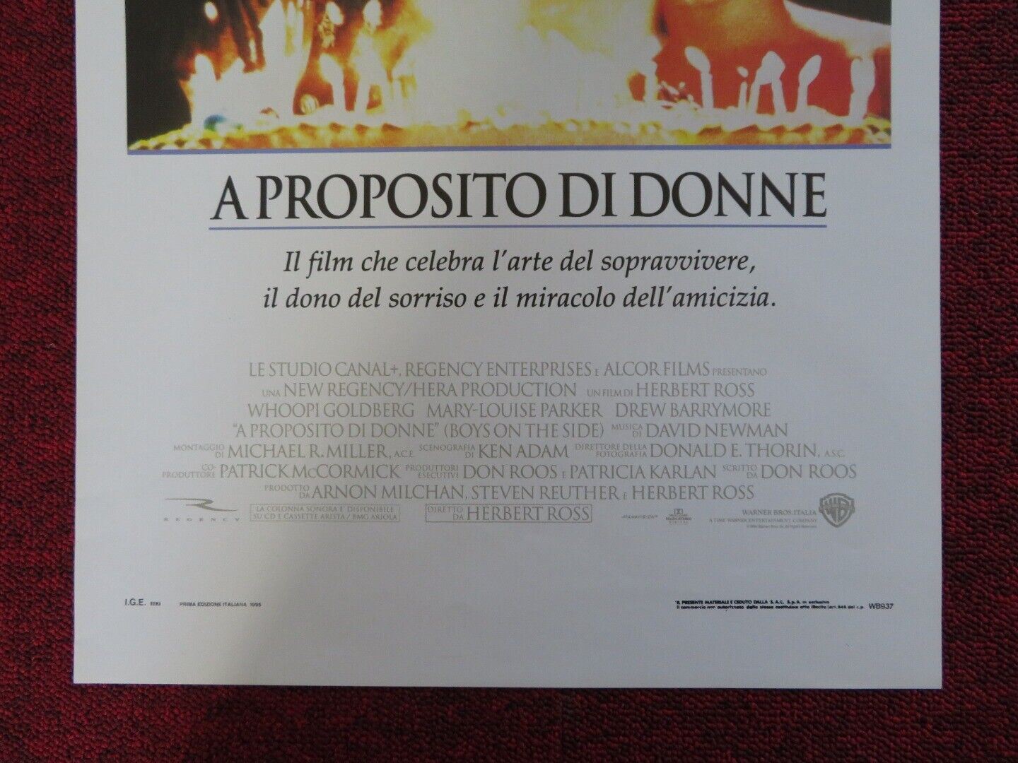 BOYS ON THE SIDE ITALIAN LOCANDINA (27.5"x13") POSTER WHOOPI GOLDBERG 1995 Movie posters