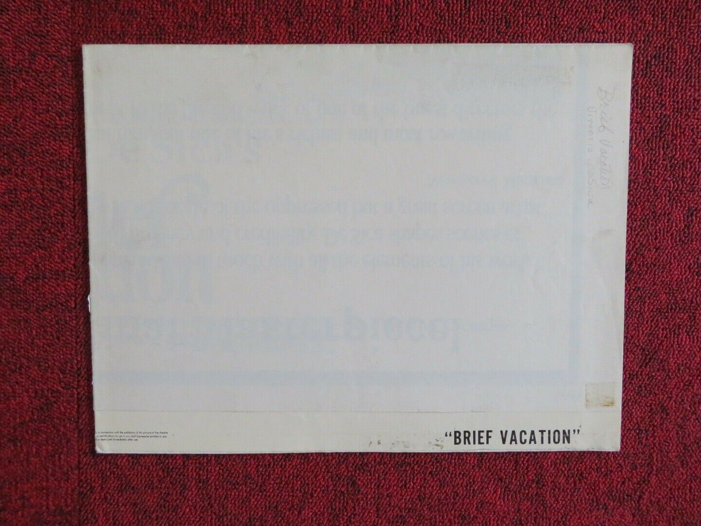 BRIEF VACATION FOLDED US ONE SHEET POSTER FLORINDA BOLKAN RENATO SALVATORI 1973 Movie posters