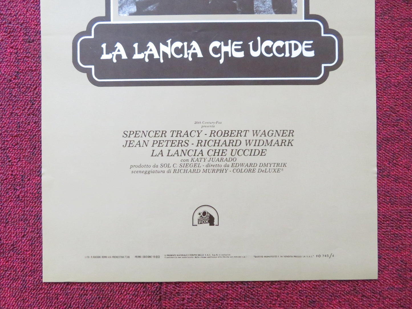 BROKEN LANCE ITALIAN LOCANDINA POSTER SPENCER TRACY ROBERT WAGNER R1980 Rendezvous Cinema Movie posters