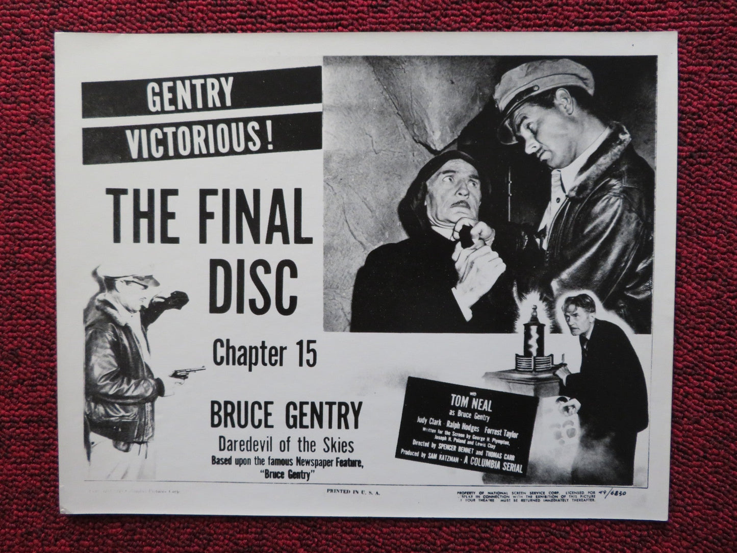 BRUCE GENTRY DAREDEVIL OF THE SKIES DEALER PHOTO POSTER TOM NEAL 1949 Rendezvous Cinema Movie posters