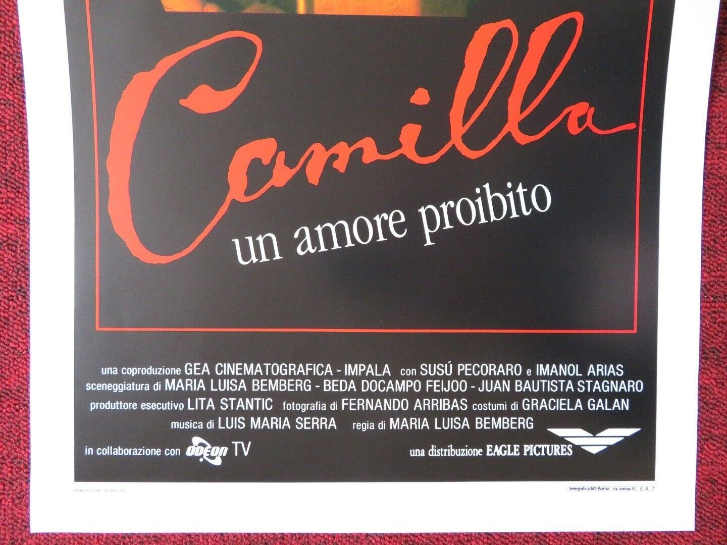 CAMILLA / Camila ITALIAN LOCANDINA (27.5"x13") POSTER SUSU PECORARO 1988 Movie posters