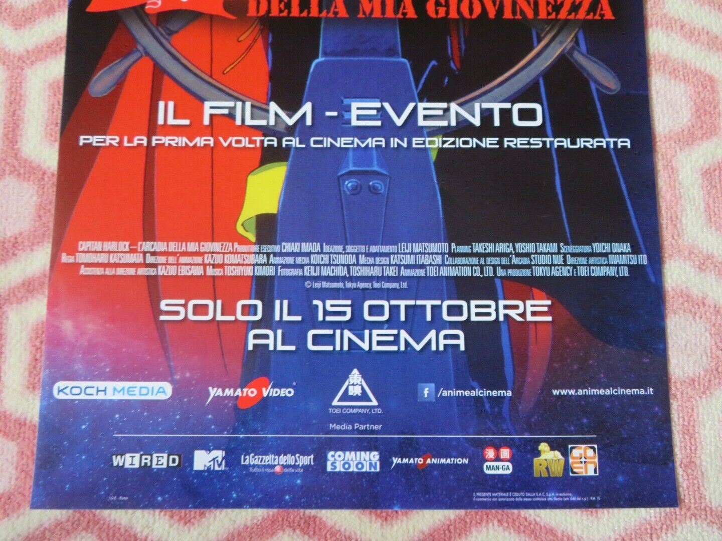 CAPITAN HARLOCK L'ARCADIA DELLA.. ITALIAN LOCANDINA (26.5"x12.5") POSTER 2014 - Rendezvous Cinema