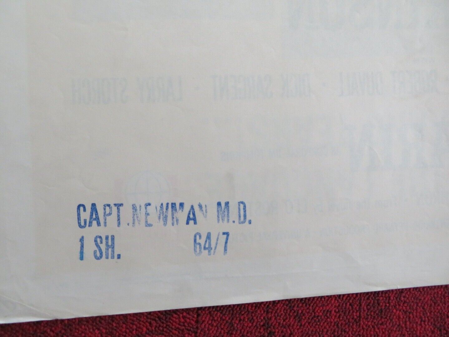 CAPTAIN NEWMAN, M.D. FOLDED US ONE SHEET POSTER GREGORY PECK TONY CURTIS 1964 Movie posters