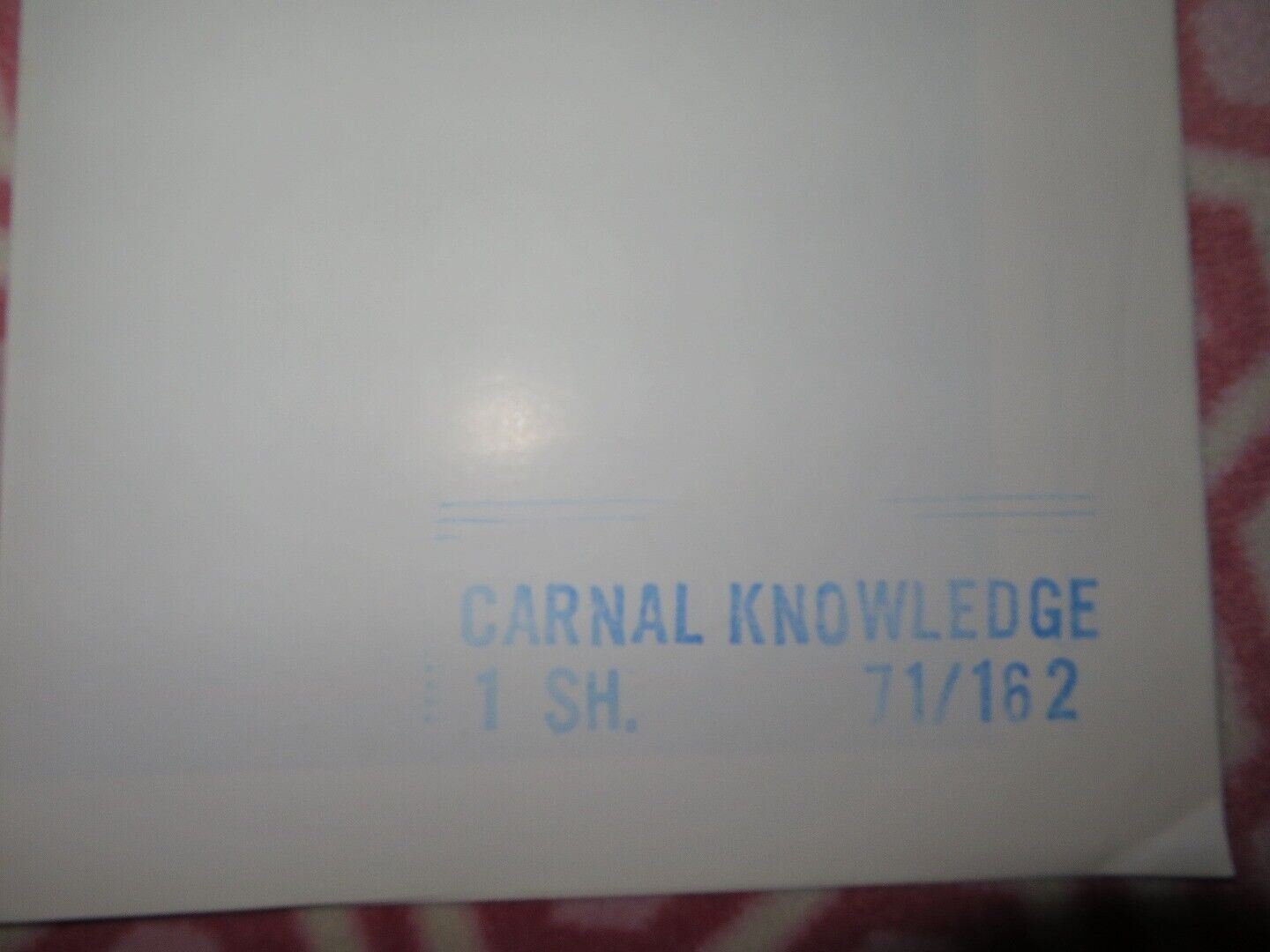 CARNAL KNOWLEDGE US ONE SHEET POSTER JACK NICHOLSON CANDICE BERGEN 1971 Movie posters