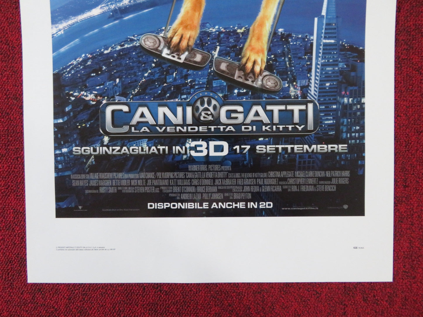 CATS & DOGS: THE REVENGE OF KITTY GALORE ITALIAN LOCANDINA POSTER MARSDEN 2010 Rendezvous Cinema Movie posters