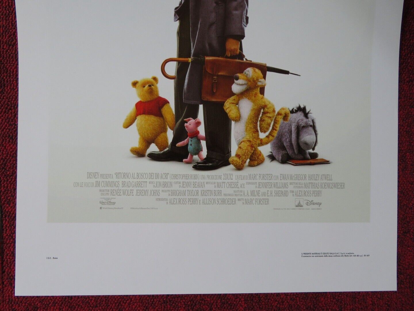 CHRISTOPHER ROBIN ITALIAN LOCANDINA (27.5"x13") POSTER DISNEY EWAN MCGREGOR '18 Movie posters