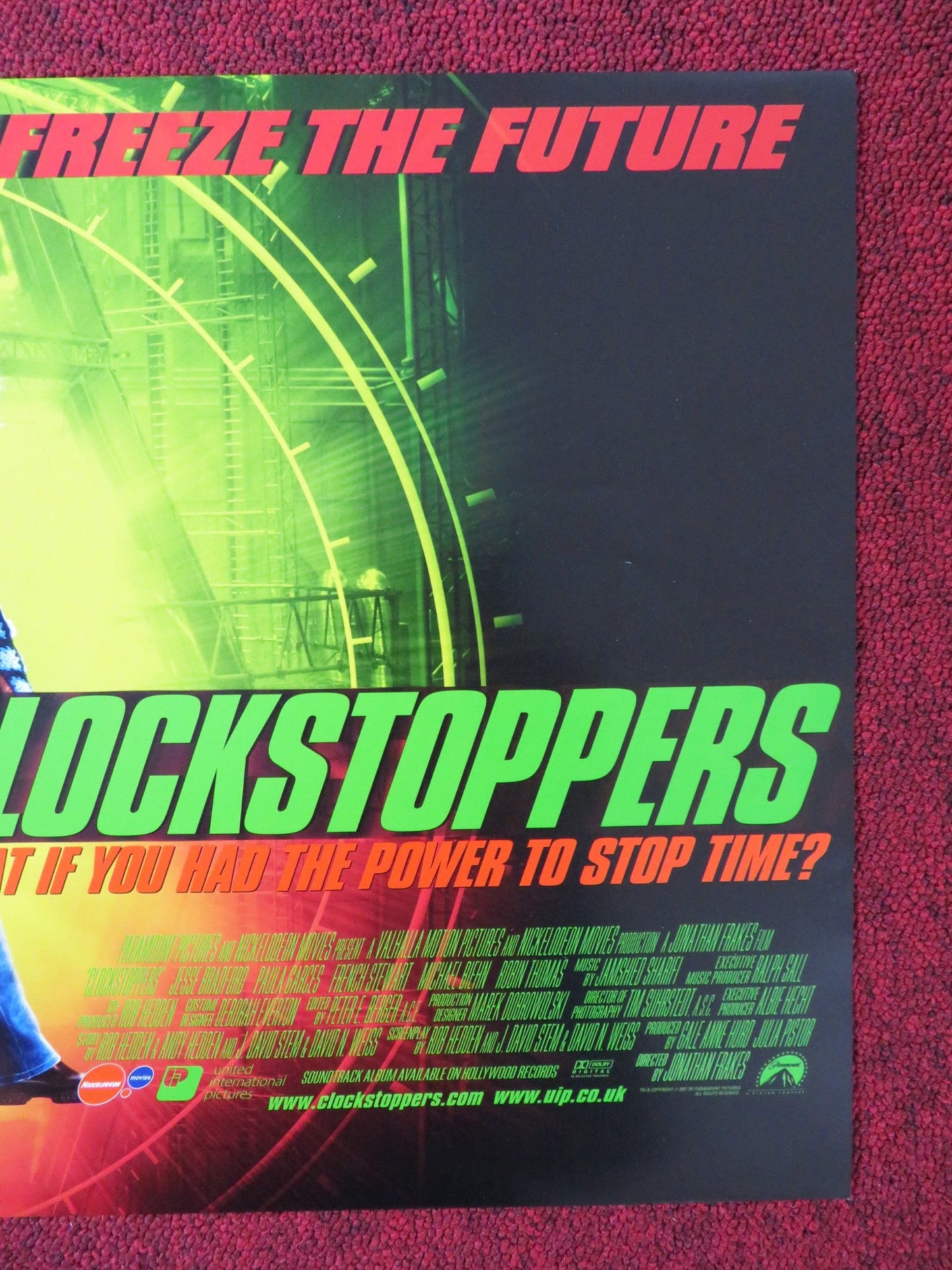 CLOCKSTOPPERS UK MINI QUAD POSTER JESSE BRADFORD FRENCH STEWART 2002 Rendezvous Cinema Movie posters