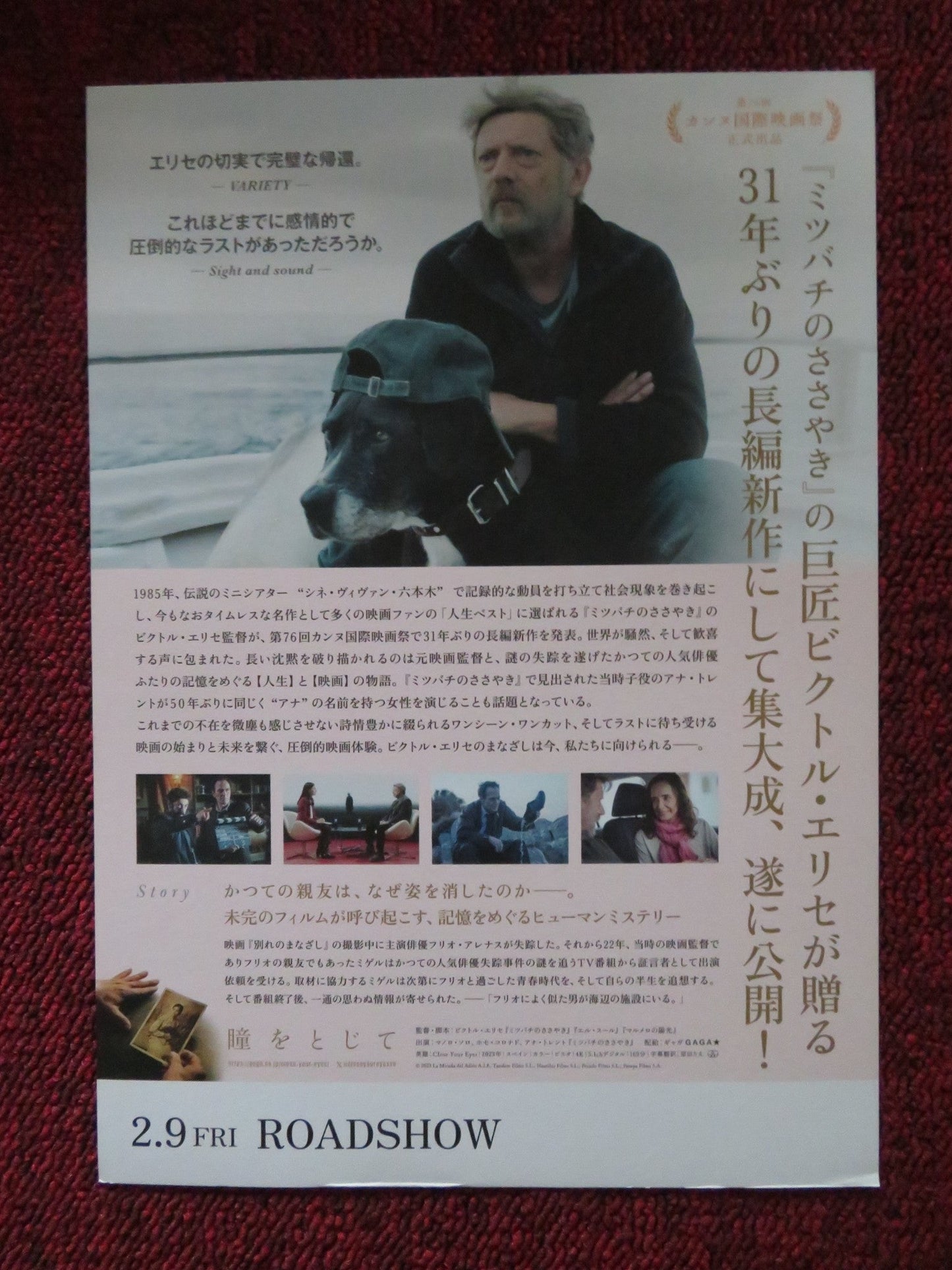 CLOSE YOUR EYES JAPANESE CHIRASHI (B5) POSTER MANOLO SOLO JOSE CORONADO 2023 Rendezvous Cinema Movie posters