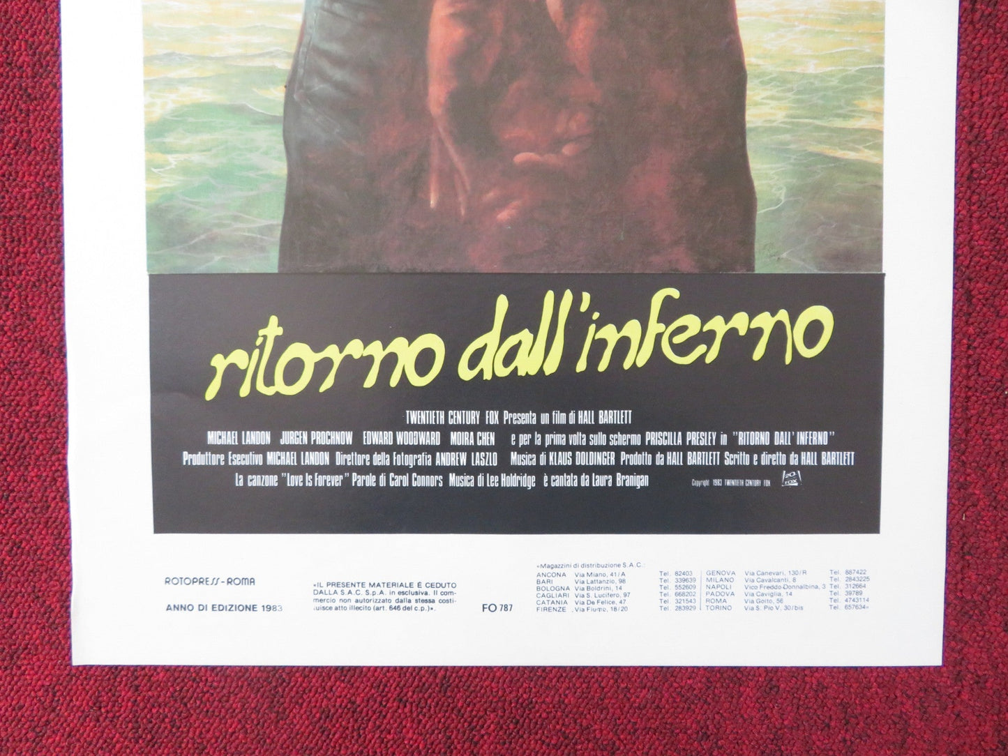 COMEBACK ITALIAN LOCANDINA POSTER PRISCILLA PRESLEY MICHAEL LANDON 1983 Rendezvous Cinema Movie posters