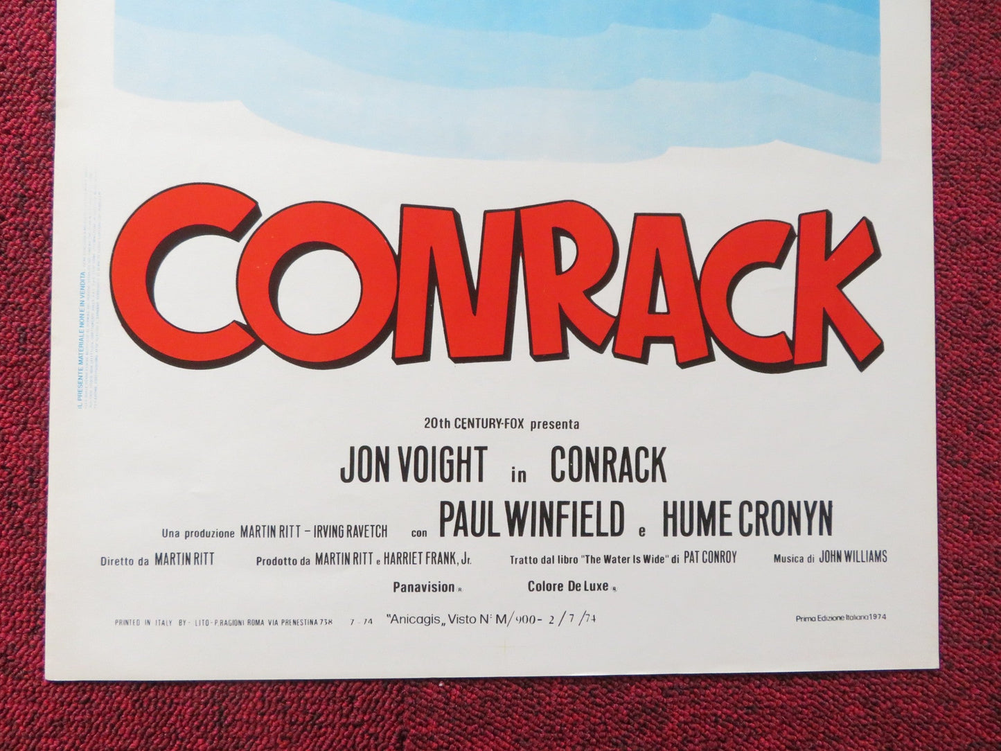 CONRACK ITALIAN LOCANDINA POSTER JON VOIGHT PAUL WINFIELD 1974 Rendezvous Cinema Movie posters