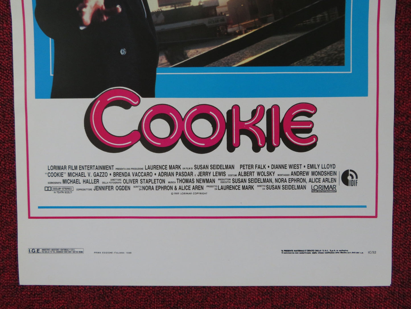 COOKIE ITALIAN LOCANDINA POSTER PETER FALK DIANNE WIEST 1989 Rendezvous Cinema Movie posters