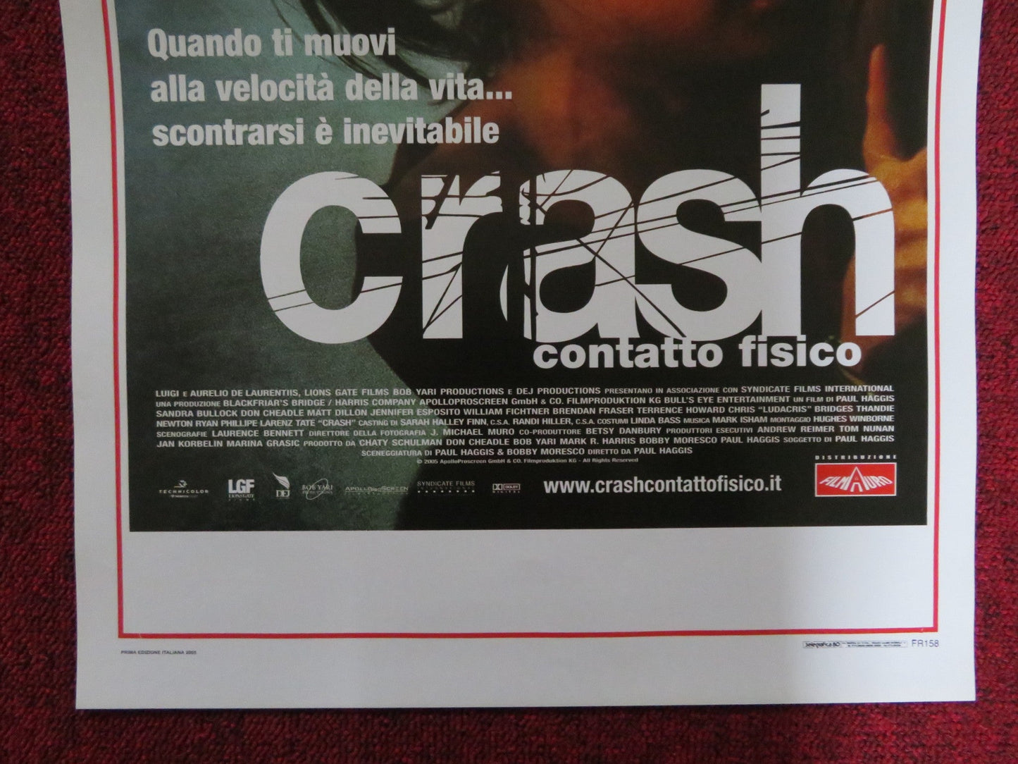CRASH ITALIAN LOCANDINA POSTER SANDRA BULLOCK MATT DILLON 2004 Rendezvous Cinema Movie posters