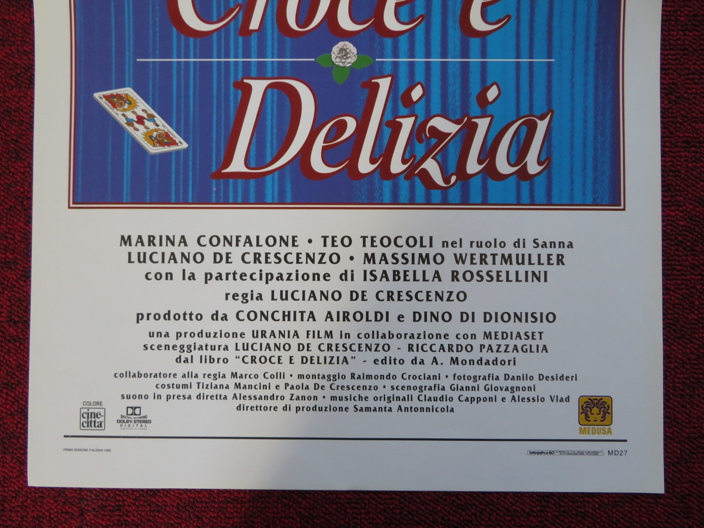 CROCE E DELIZIA ITALIAN LOCANDINA (27.5"x13") POSTER MARINA CONFALONE 1995 Rendezvous Cinema Movie posters