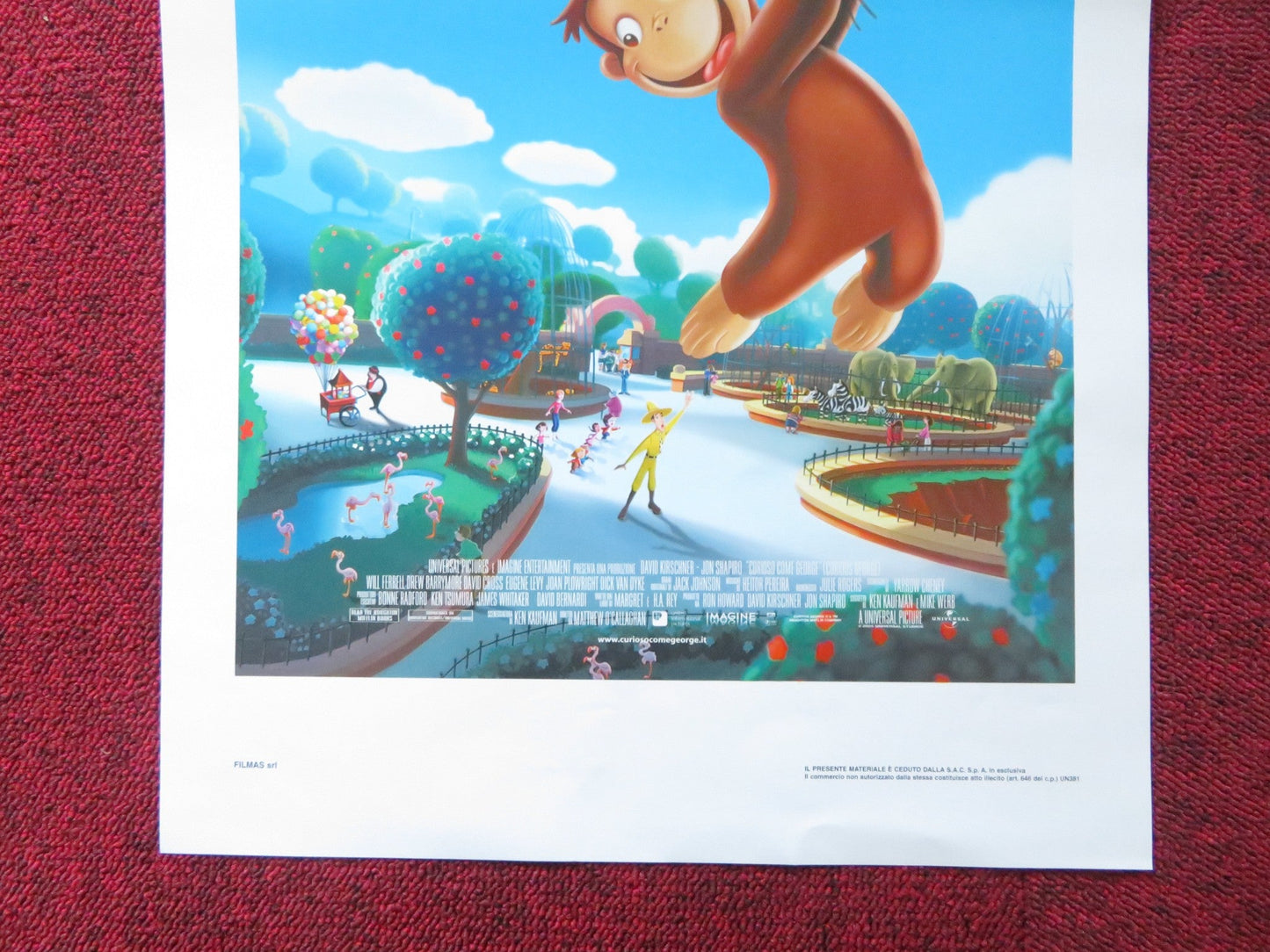 CURIOUS GEORGE ITALIAN LOCANDINA POSTER WILL FERRELL FRANK WELKER 2006 Rendezvous Cinema Movie posters