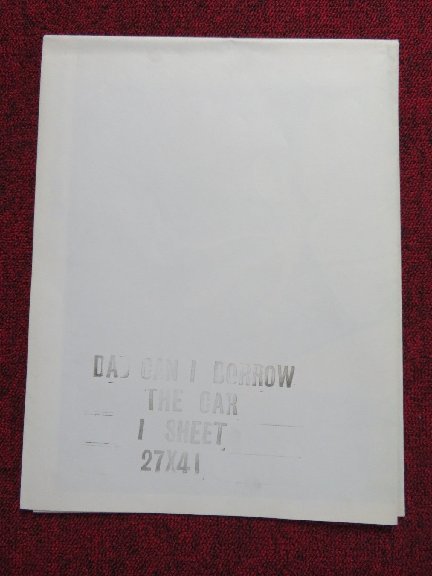 DAD... CAN I BORROW THE CAR? FOLDED US ONE SHEET POSTER DISNEY KURT RUSSELL 1970 Rendezvous Cinema Movie posters