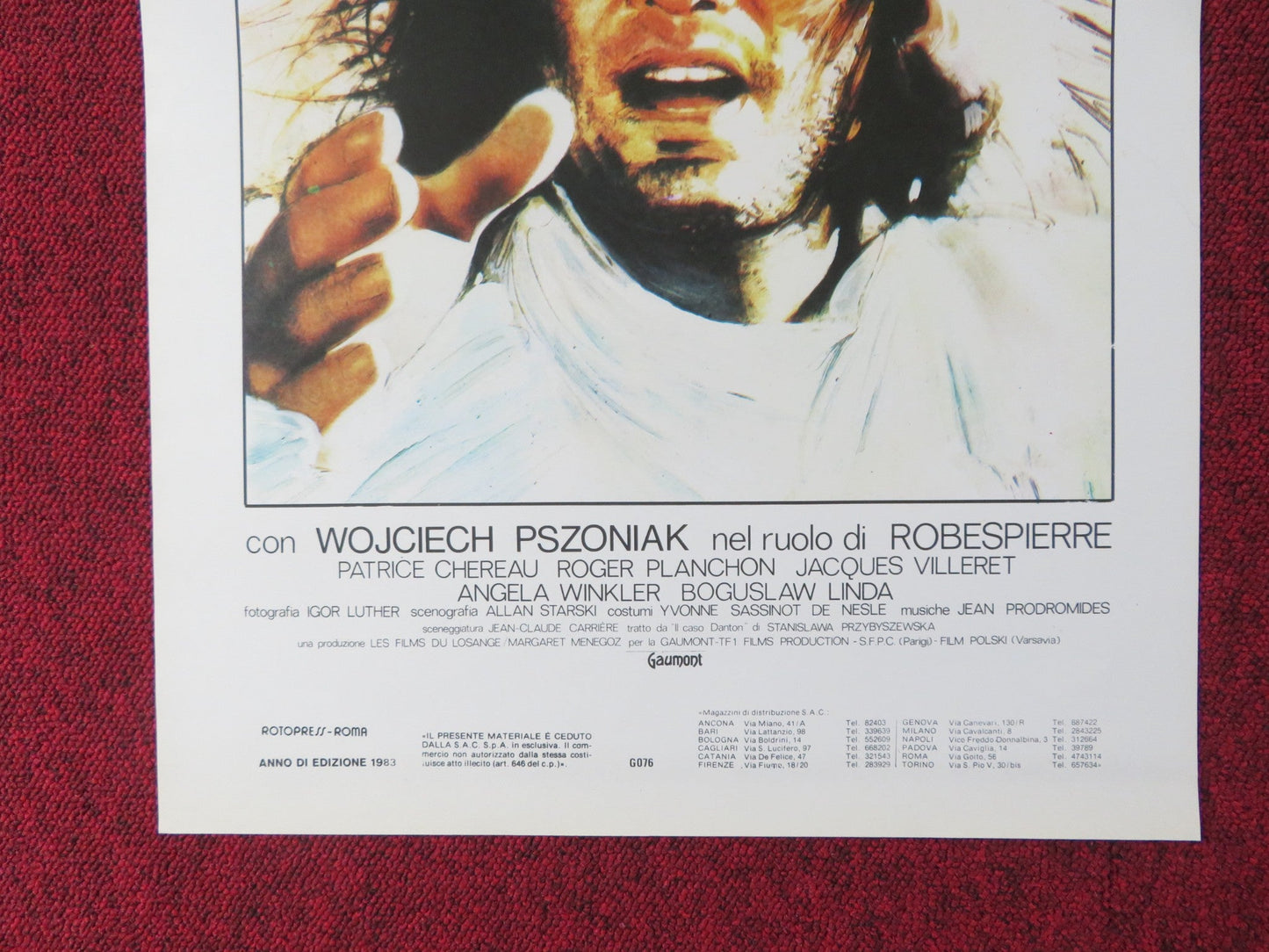 DANTON ITALIAN LOCANDINA POSTER GERARD DEPARDIEU WOJCIECH PSZONIAK 1983 Rendezvous Cinema Movie posters