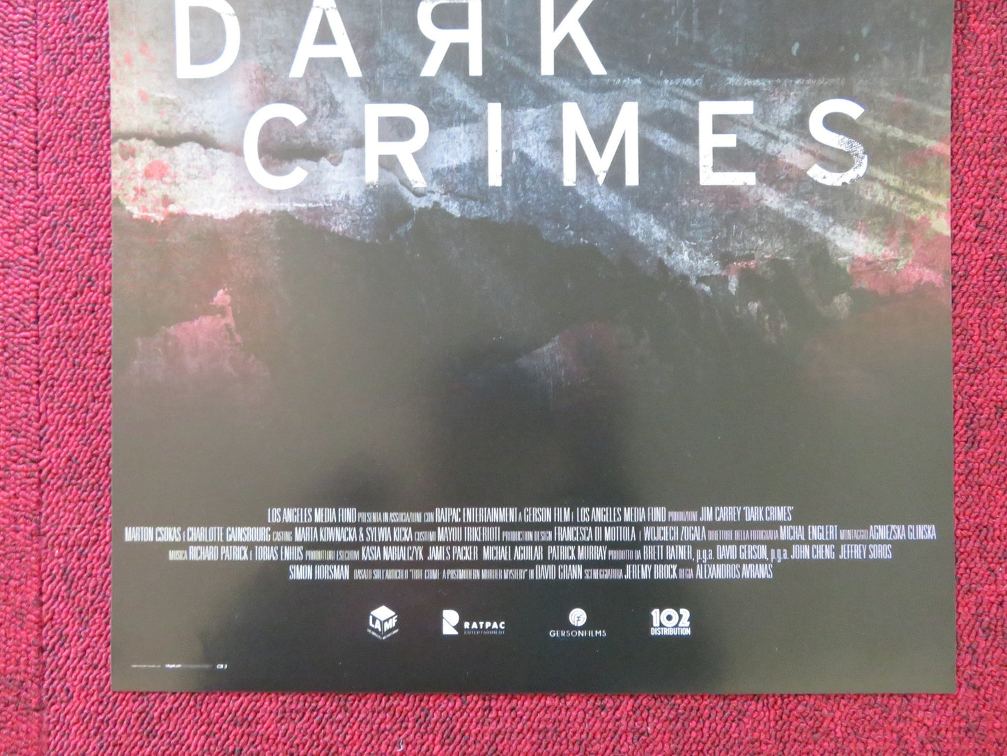 DARK CRIMES ITALIAN LOCANDINA POSTER MARTON CSOKAS JIM CARREY 2016 Rendezvous Cinema Movie posters