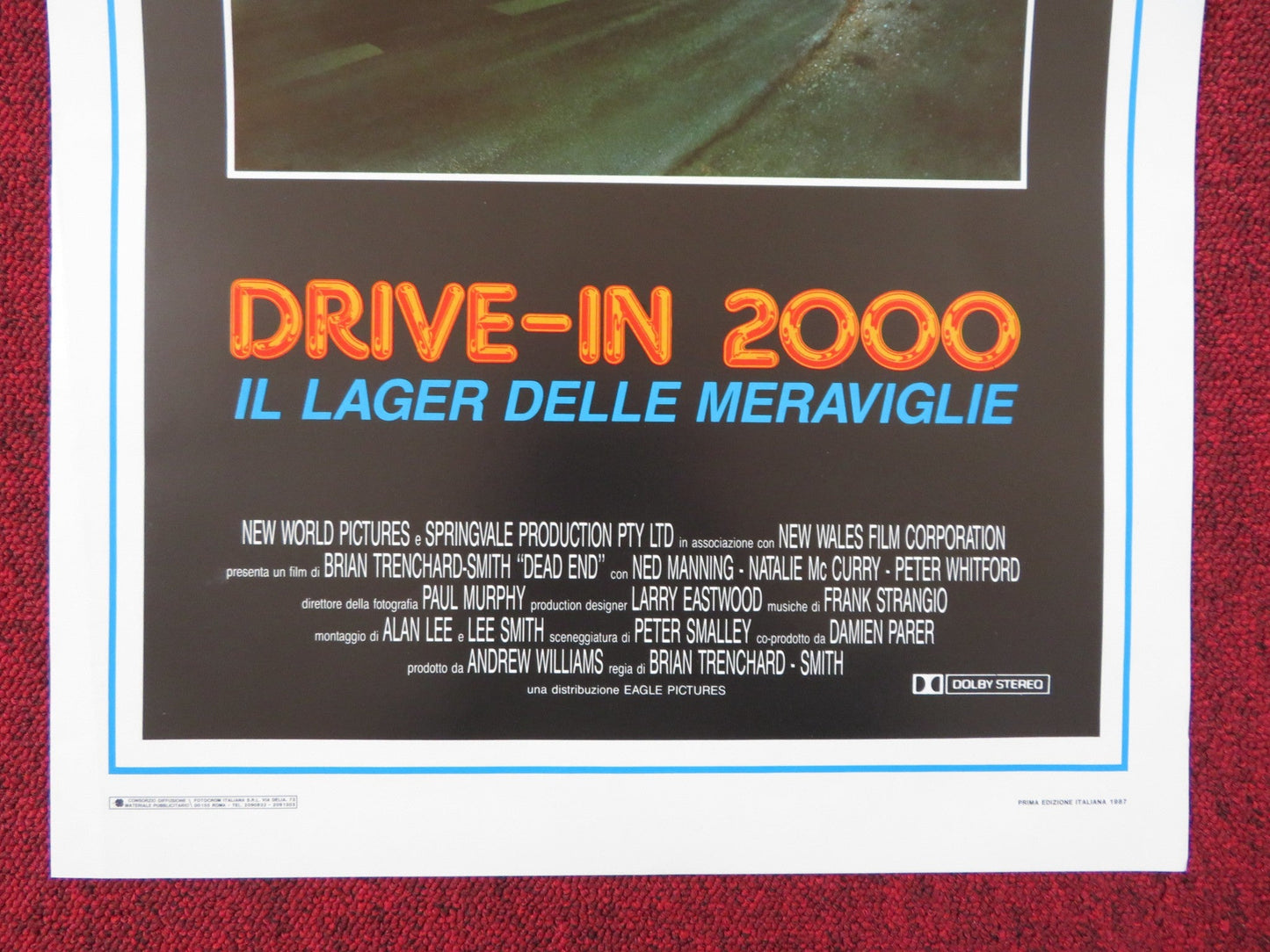 DEAD END DRIVE - IN ITALIAN LOCANDINA POSTER NED MANNING NATALIE MCCURRY 1987 Rendezvous Cinema Movie posters
