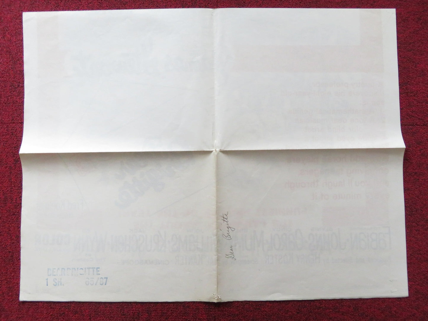 DEAR BRIGITTE FOLDED US ONE SHEET POSTER JAMES STEWART GLYNIS JOHNS 1965 Rendezvous Cinema Movie posters