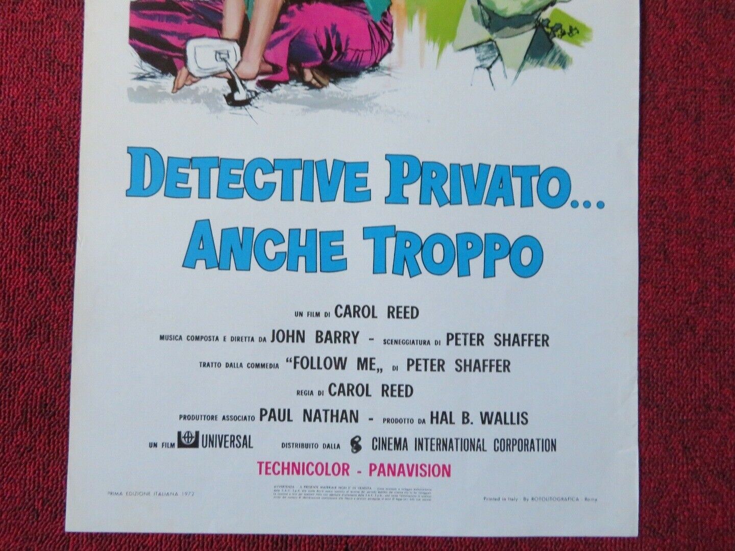 DECTIVE PRIVATO... ANCHE TROPPO ITALIAN LOCANDINA (27.5"x13") POSTER 1972 Movie posters