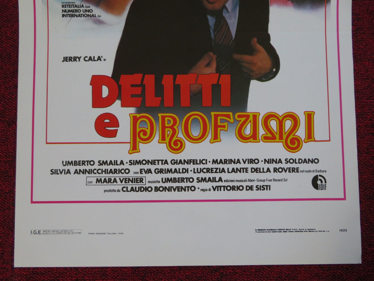 DELITTI E PROFUMI ITALIAN LOCANDINA (27.5"x13") POSTER JERRY CALA U. SMAILA 1988 Rendezvous Cinema Movie posters