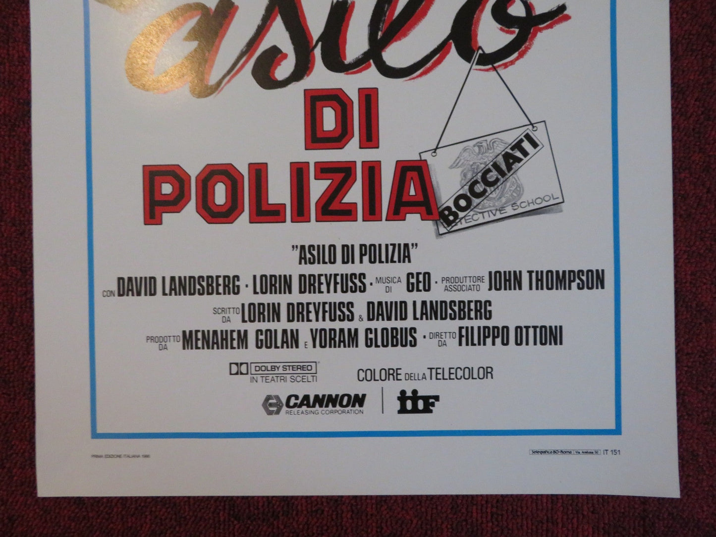DETECTIVE SCHOOL DROPOUTS ITALIAN LOCANDINA POSTER DAVID LANDSBERG 1986 Rendezvous Cinema Movie posters
