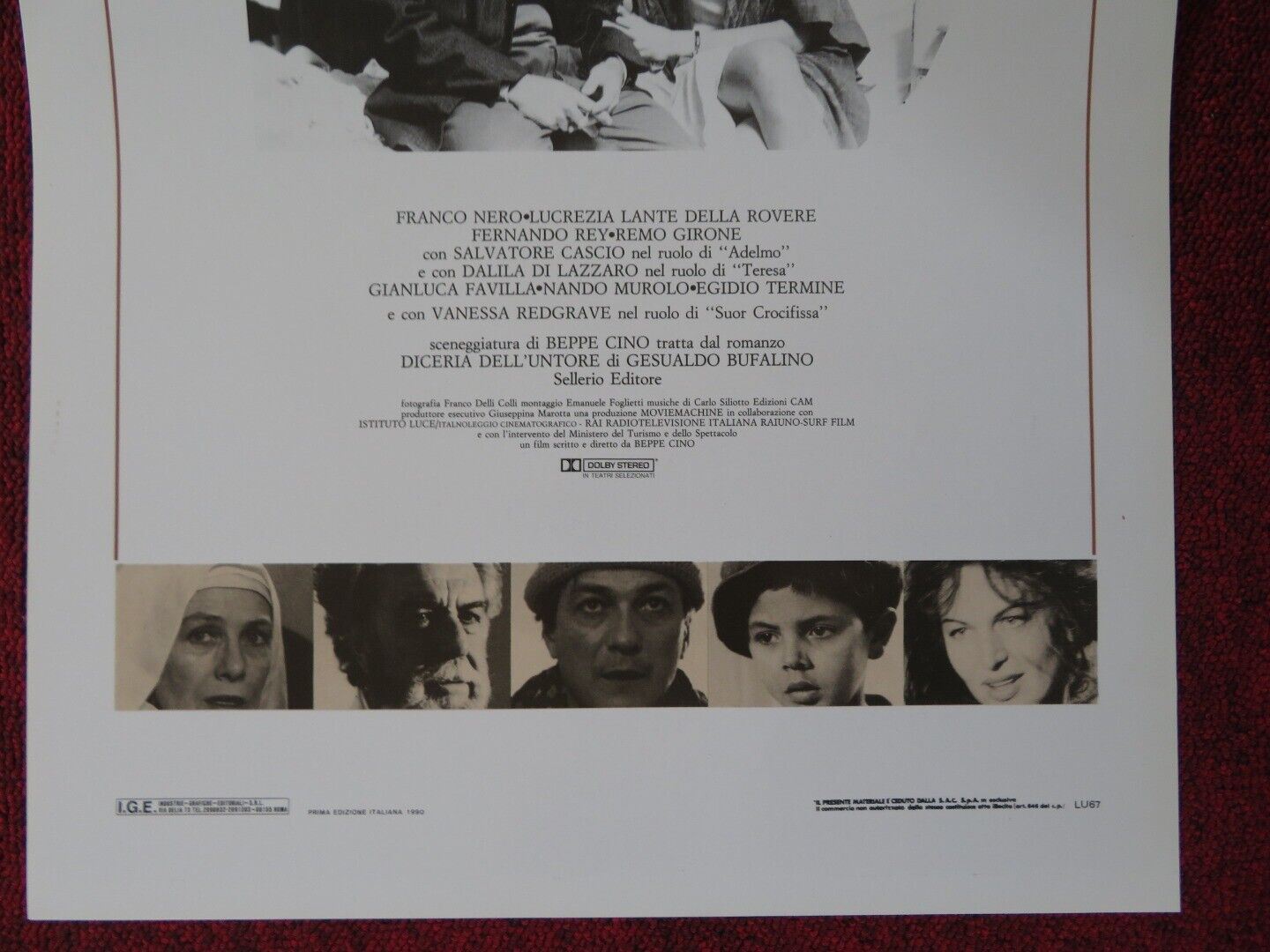 DICERIA DELL'UNTORE ITALIAN LOCANDINA (27.5"x13") POSTER MASSIMO VIGLIAR 1990 Movie posters